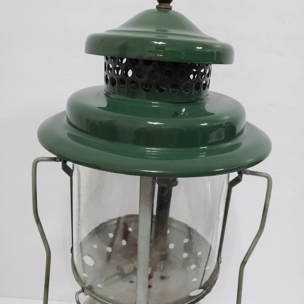 Coleman Lantern Green Vintage 220 Dual Mantle Nickel NOT Tested